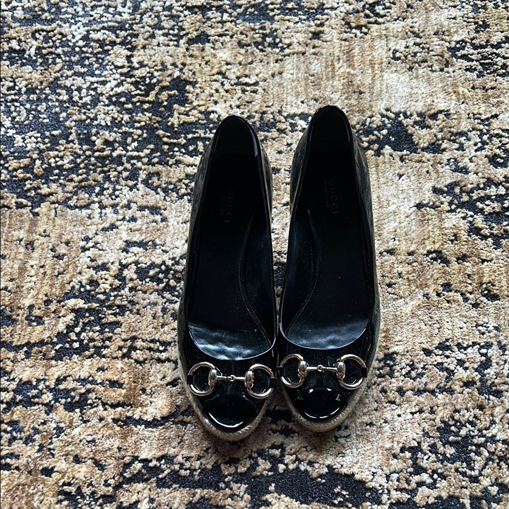 Gucci Black Leather Women's Shoes
